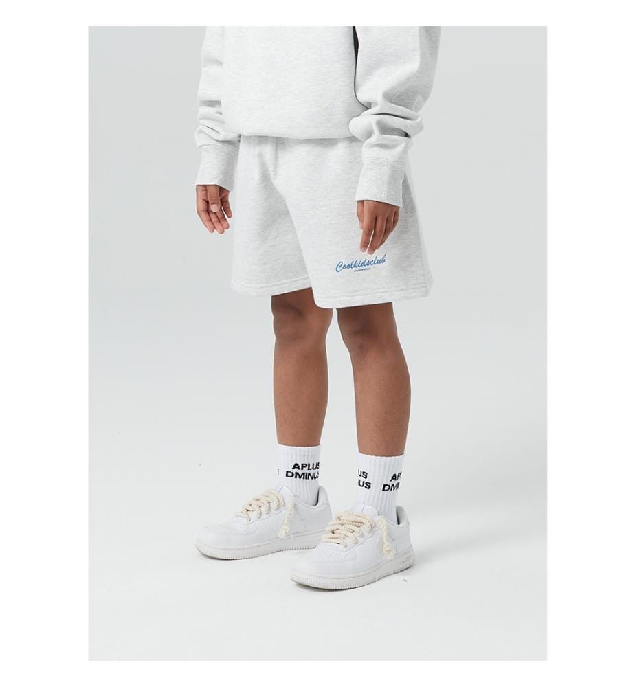 Coolkidsclub Loopback-Frottee-Shorts mit Kordelzug – Ash