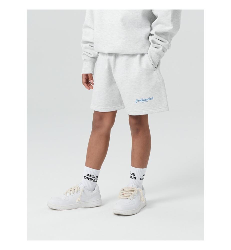 Coolkidsclub Loopback-Frottee-Shorts mit Kordelzug – Ash