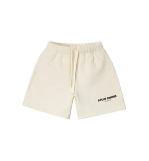 Shorts mit Kordelzug und Logo – Cremefarben