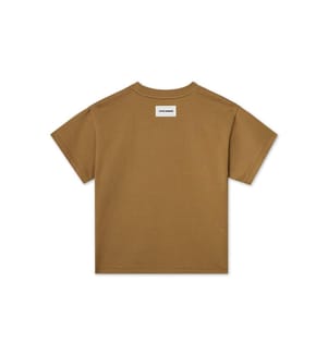 T-Shirt mit kleinem Logo und geradem Schnitt – Camel