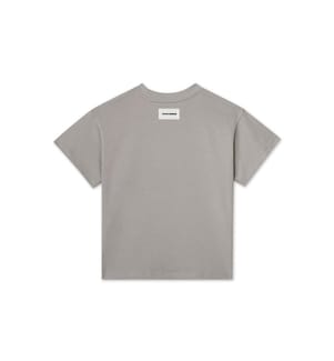 T-Shirt mit kleinem Logo und geradem Schnitt – Taupe