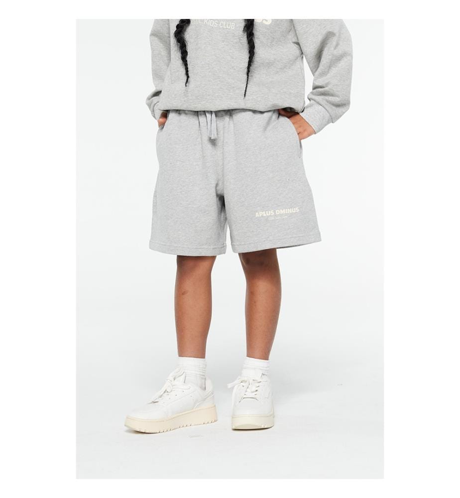 Logo Drawstring Sweat Shorts - Grey