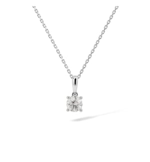 Pendentif solitaire Evidence - Or Blanc 375/1000