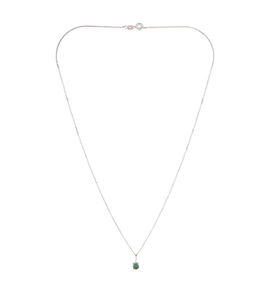 Pendentif Mon émeraude - Or Blanc 375/1000