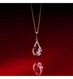 Pendentif Saphir Elixir - Or Blanc 375/1000