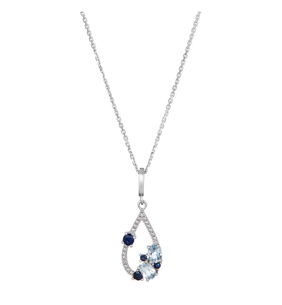Pendentif Saphir Elixir - Or Blanc 375/1000