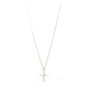 Pendentif Ma croix torsadée - Or Blanc 375/1000
