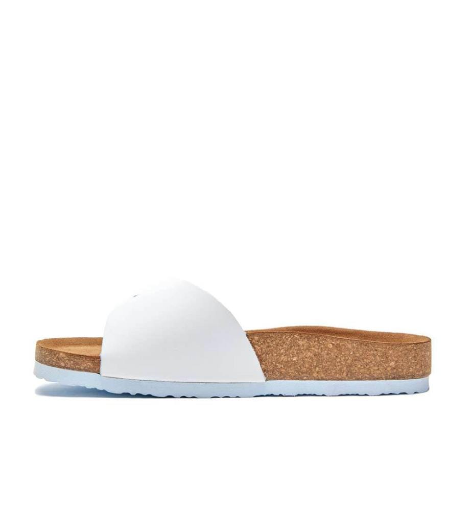 Ledersandalen mit anatomisch geformtem Korkfussbett - Weiss