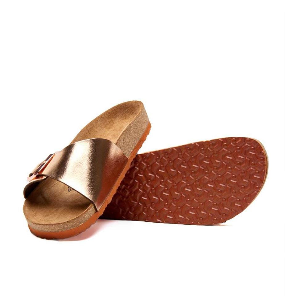 Ledersandalen mit anatomisch geformtem Korkfussbett - Rose