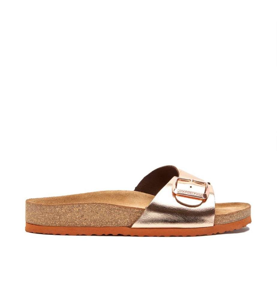 Ledersandalen mit anatomisch geformtem Korkfussbett - Rose