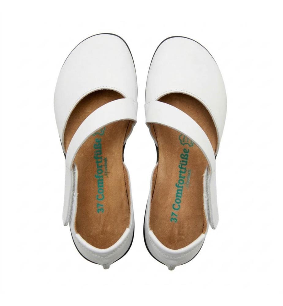 Lederschuhe mit anatomisch geformtem Korkfussbett - Weiss
