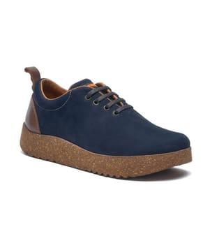 Lederschuhe mit Korksohle - Navy