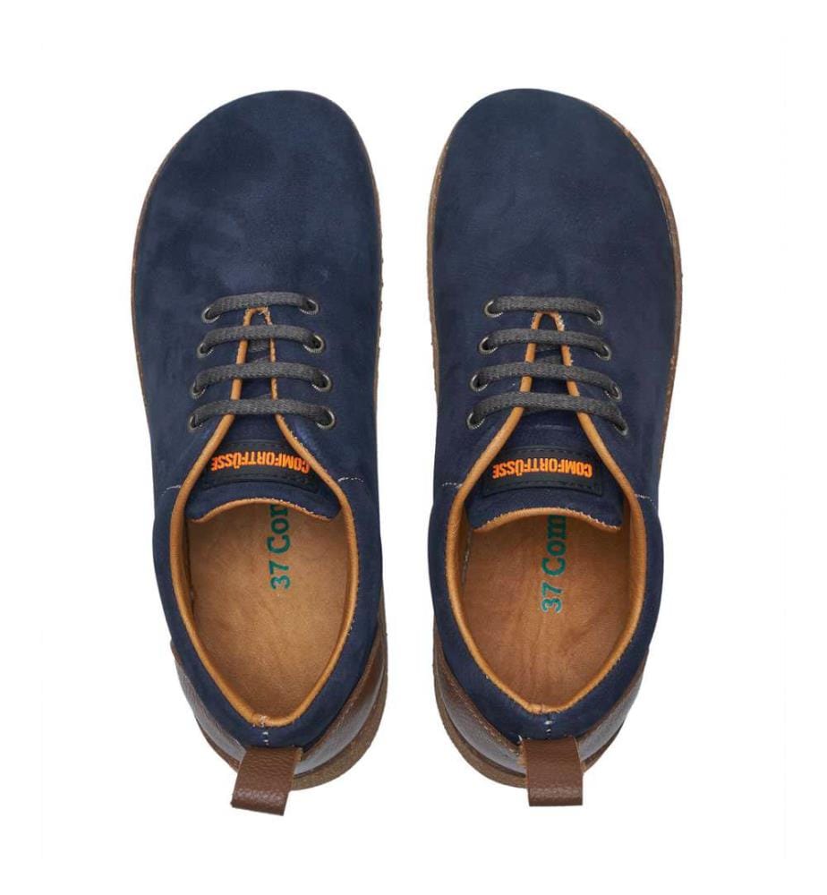 Lederschuhe mit Korksohle - Navy