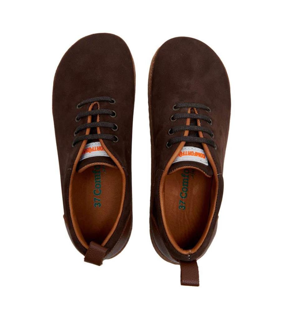Lederschuhe mit Korksohle - Braunes Wildleder