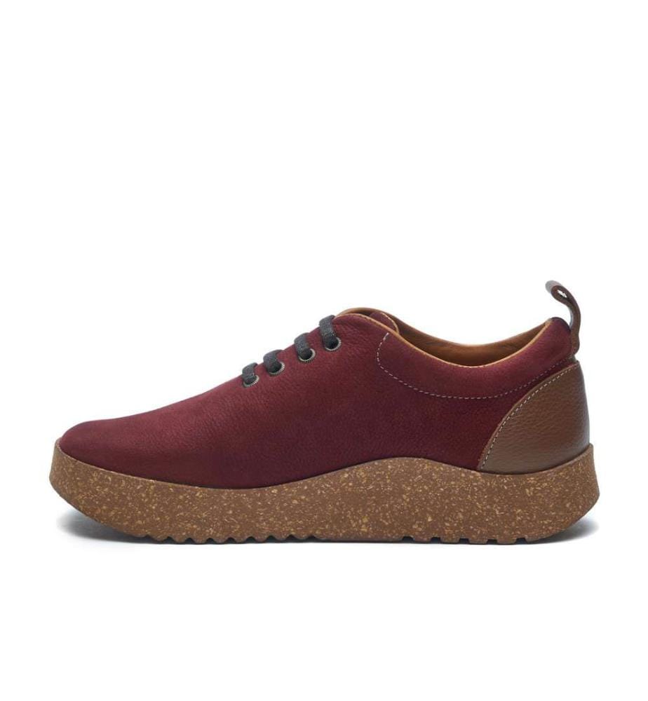 Lederschuhe mit Korksohle - Burgunderrot