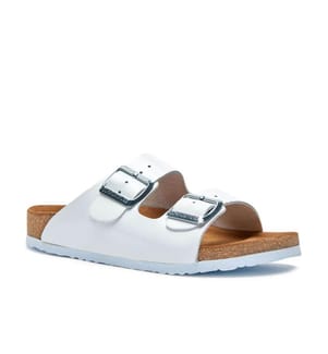 Ledersandalen mit anatomisch geformtem Korkfussbett - Weiss