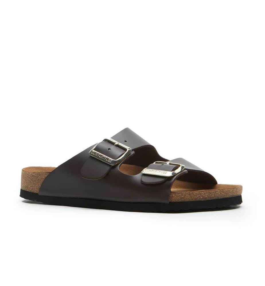 Ledersandalen mit anatomisch geformtem Korkfussbett - Braun