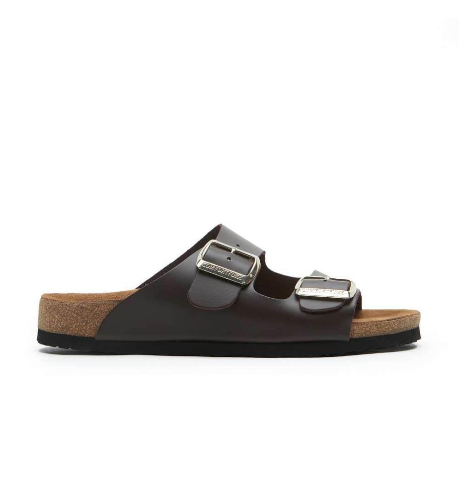 Ledersandalen mit anatomisch geformtem Korkfussbett - Braun