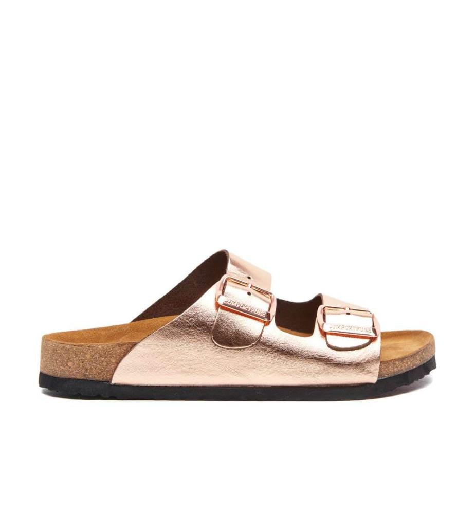 Ledersandalen mit anatomisch geformtem Korkfussbett - Rose
