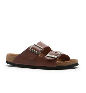 Ledersandalen mit anatomisch geformtem Korkfussbett - Tan
