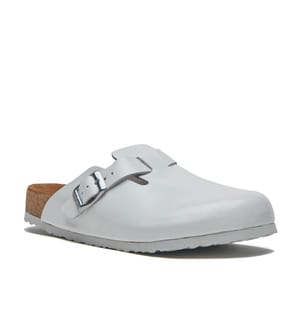 Lederclogs mit anatomisch geformtem Korkfussbett - Weiss