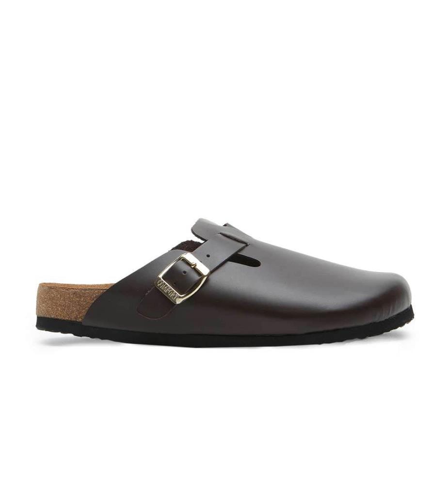 Lederclogs mit anatomisch geformtem Korkfussbett - Braun