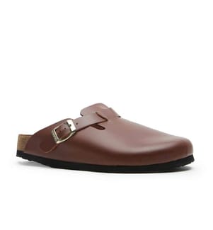 Lederclogs mit anatomisch geformtem Korkfussbett - Tan