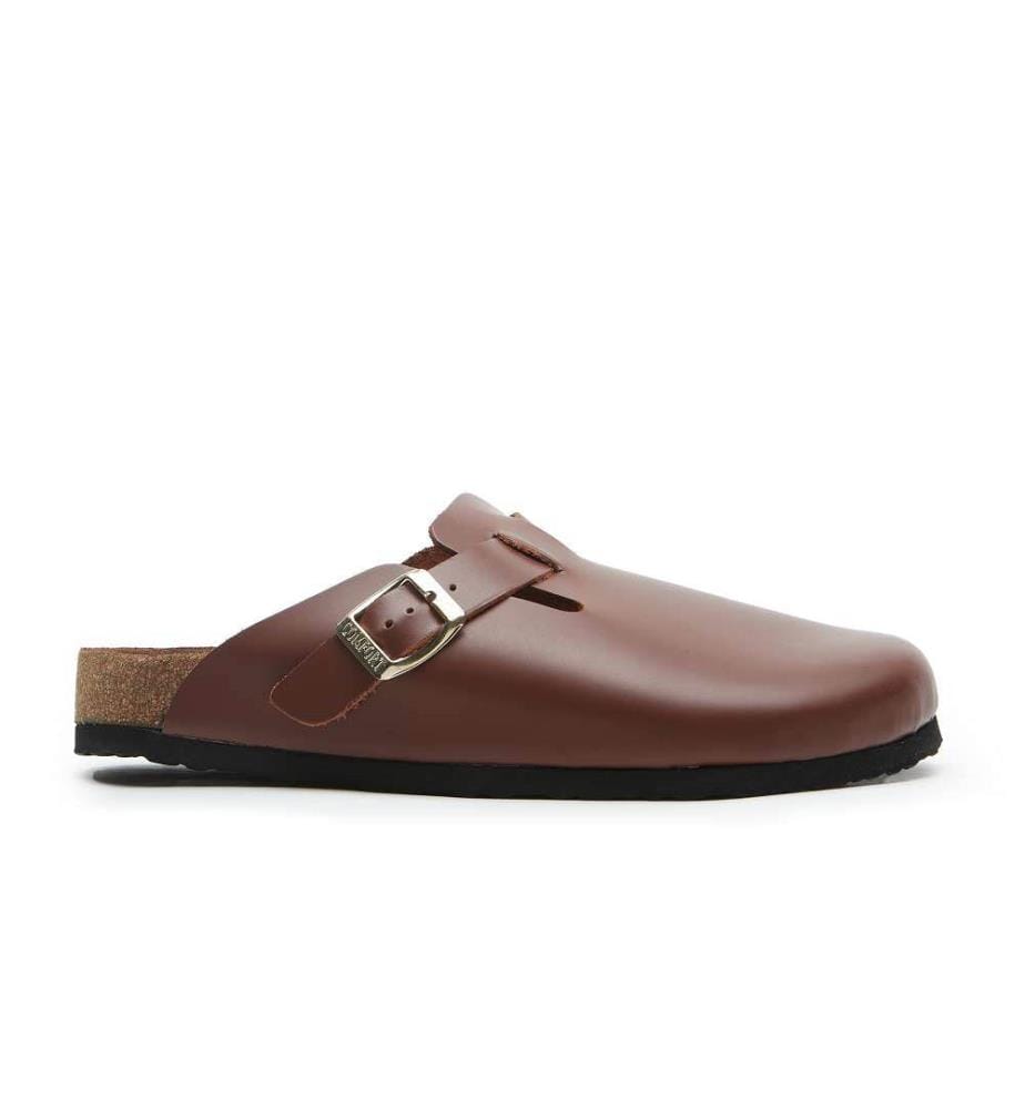Lederclogs mit anatomisch geformtem Korkfussbett - Tan