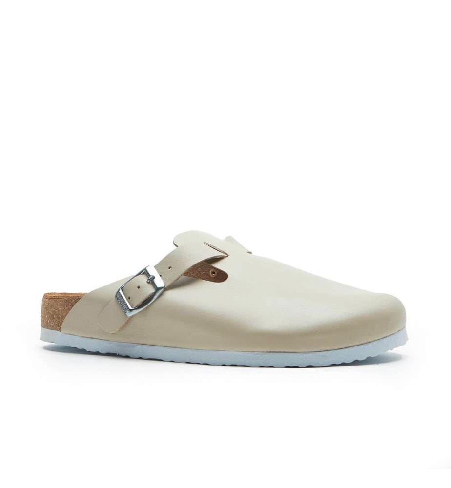 Lederclogs mit anatomisch geformtem Korkfussbett - Beige