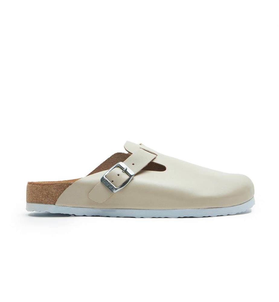 Lederclogs mit anatomisch geformtem Korkfussbett - Beige