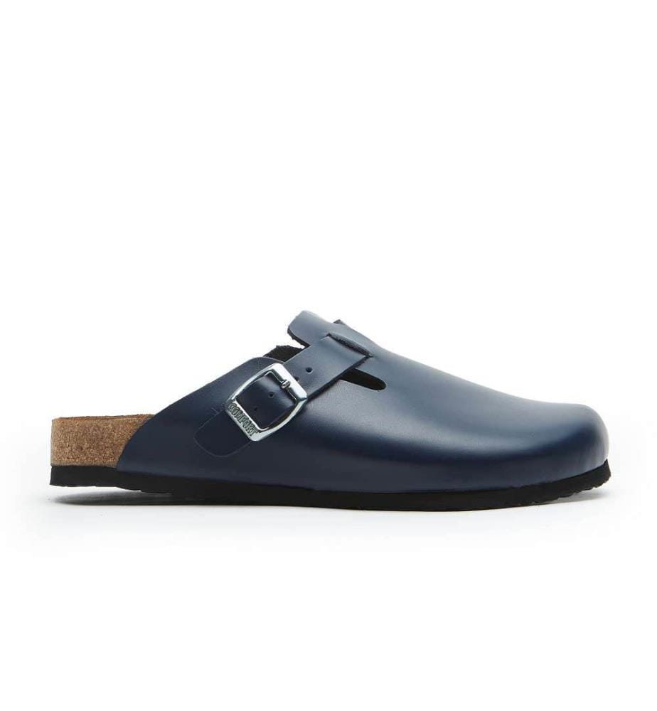 Lederclogs mit anatomisch geformtem Korkfussbett - Navy