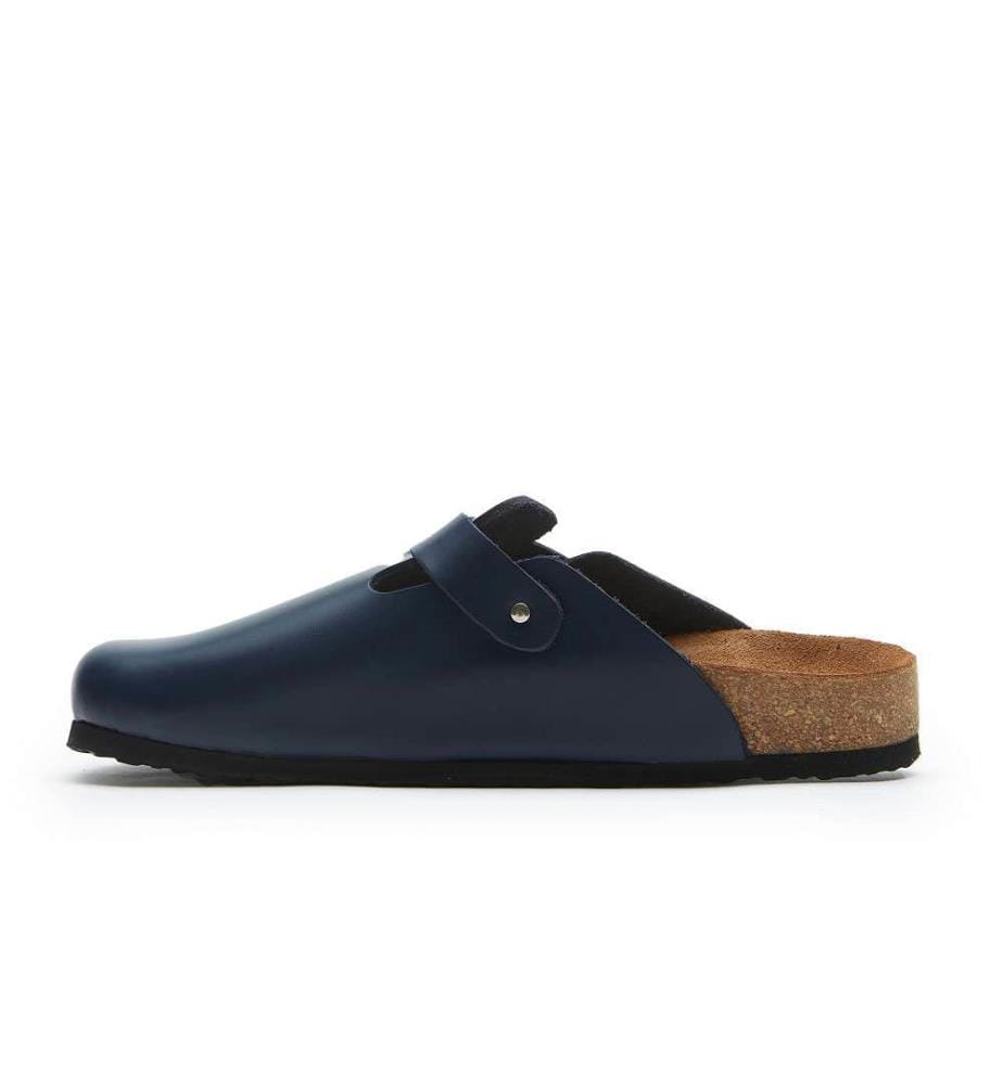Lederclogs mit anatomisch geformtem Korkfussbett - Navy