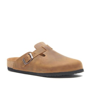 Lederclogs mit anatomisch geformtem Korkfussbett - Tan-Crazy