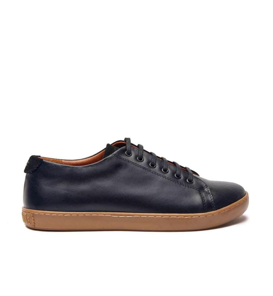 Sneakers aus Leder mit anatomisch geformtem Korkfussbett - Schwarz-Nappa