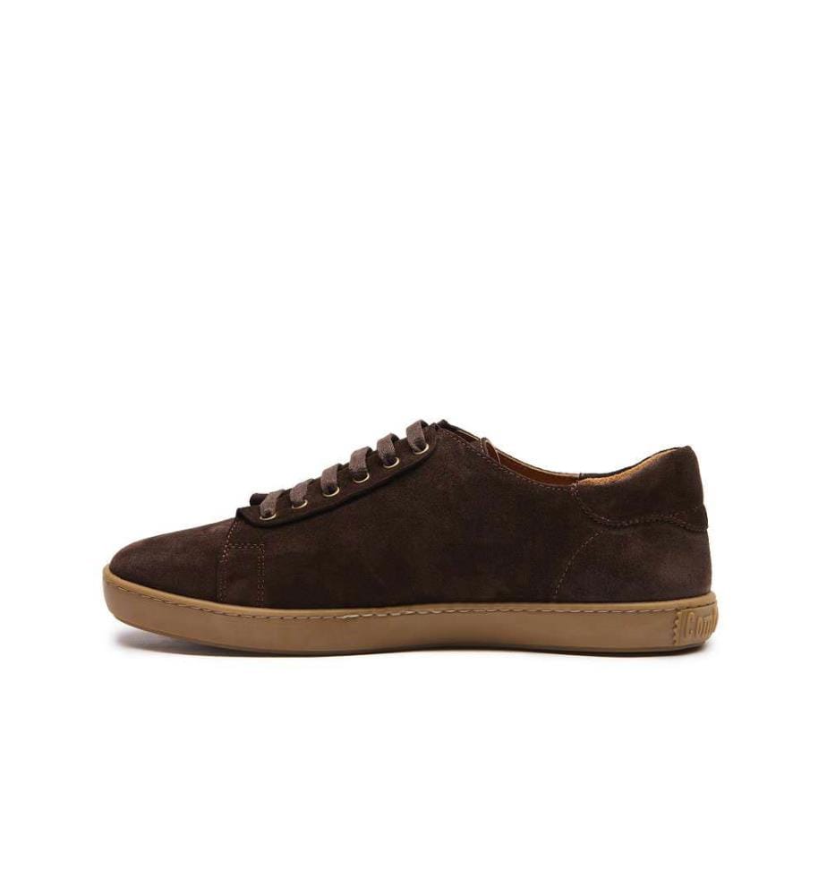 Leder-Sneakers mit anatomisch geformtem Korkfussbett - Braun-Wildleder