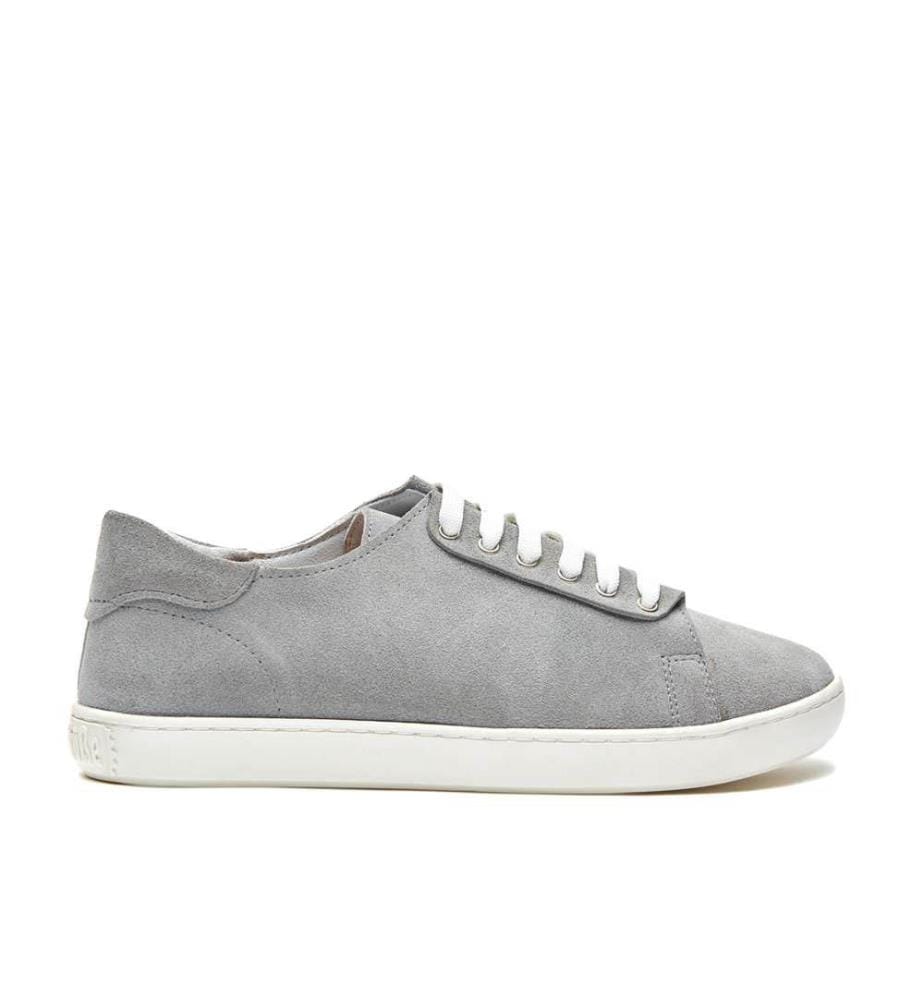 Sneakers aus Leder mit anatomisch geformtem Korkfussbett - Grau-Wildleder
