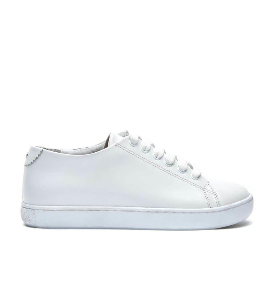 Turnschuhe aus Leder mit anatomisch geformtem Korkfussbett - Weiss