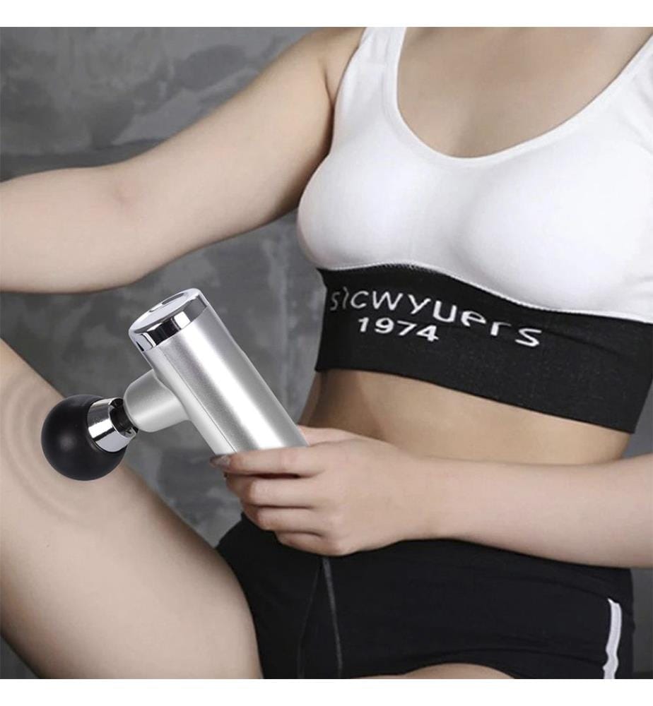 Pistolet de massage musculaire 14,5 x 5,4 x 14 cm - Argenté