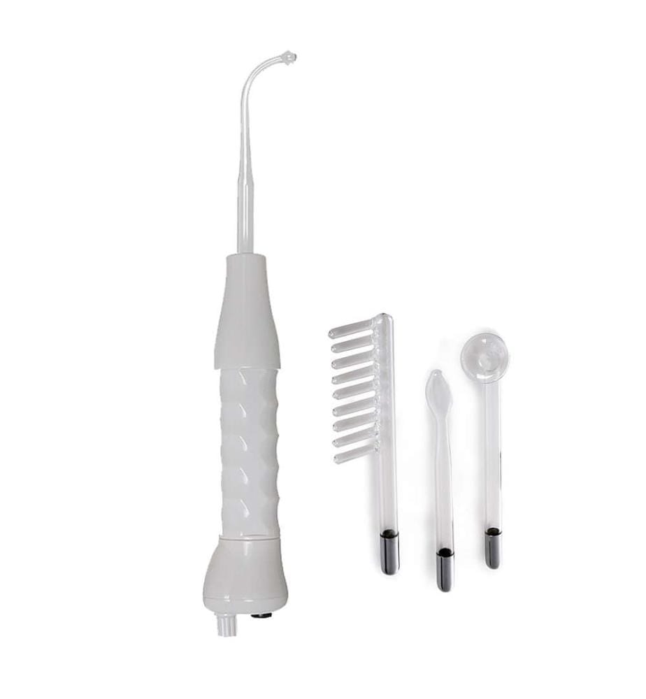 Instrument de beauté portable pour l'électrothérapie à haute fréquence. Comprend 4 têtes.