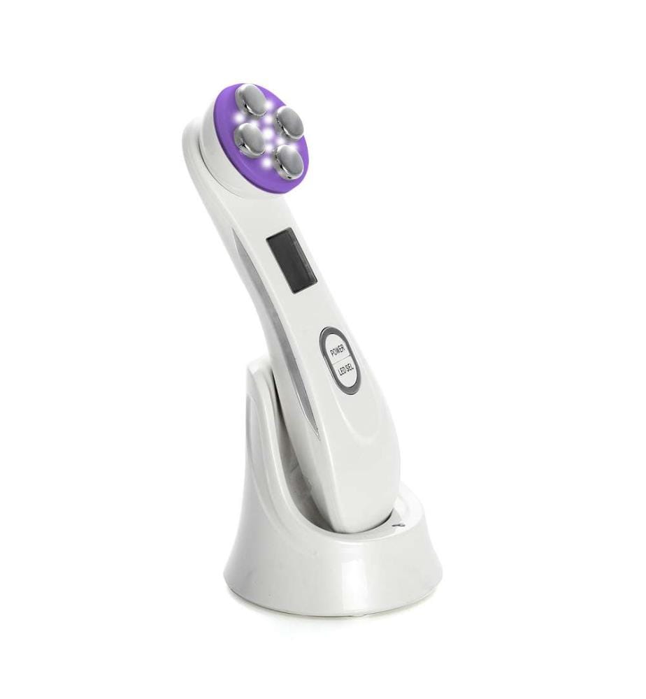 Électrostimulateur pour la peau avec traitement par mésoporation, électroporation, radiofréquence et lumière led - Blanc