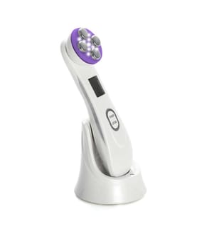 Électrostimulateur pour la peau avec traitement par mésoporation, électroporation, radiofréquence et lumière led - Blanc
