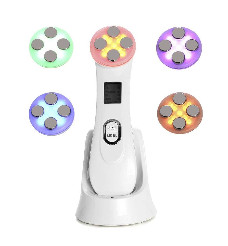 Électrostimulateur pour la peau avec traitement par mésoporation, électroporation, radiofréquence et lumière led - Blanc