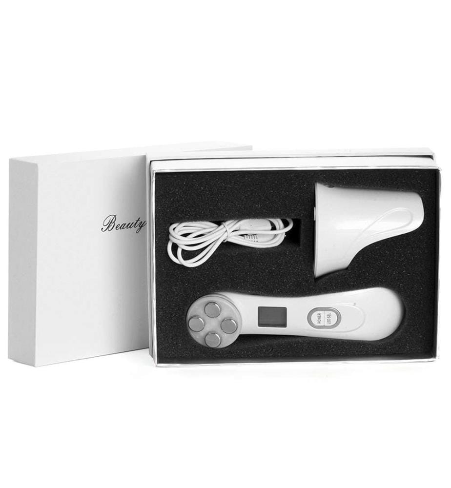 Électrostimulateur pour la peau avec traitement par mésoporation, électroporation, radiofréquence et lumière led - Blanc