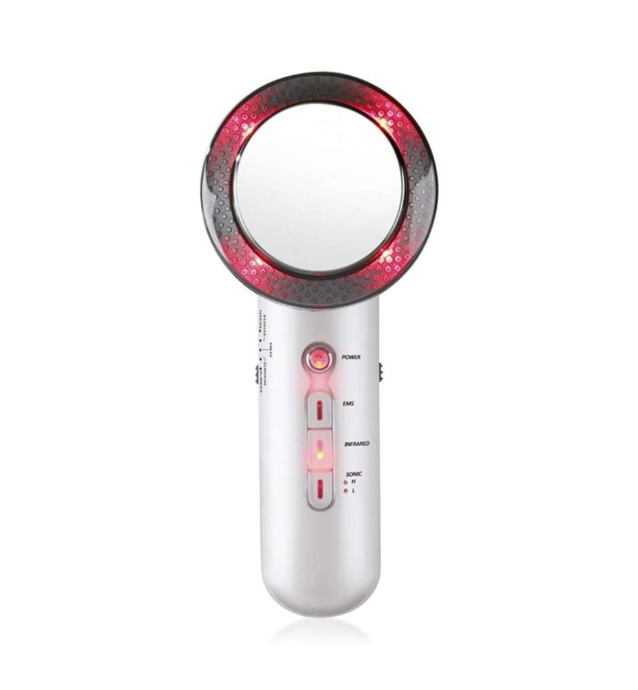 Soins de la peau 3 en 1 : EMS + micro-courants ultrasoniques + lumière led infrarouge - Blanc
