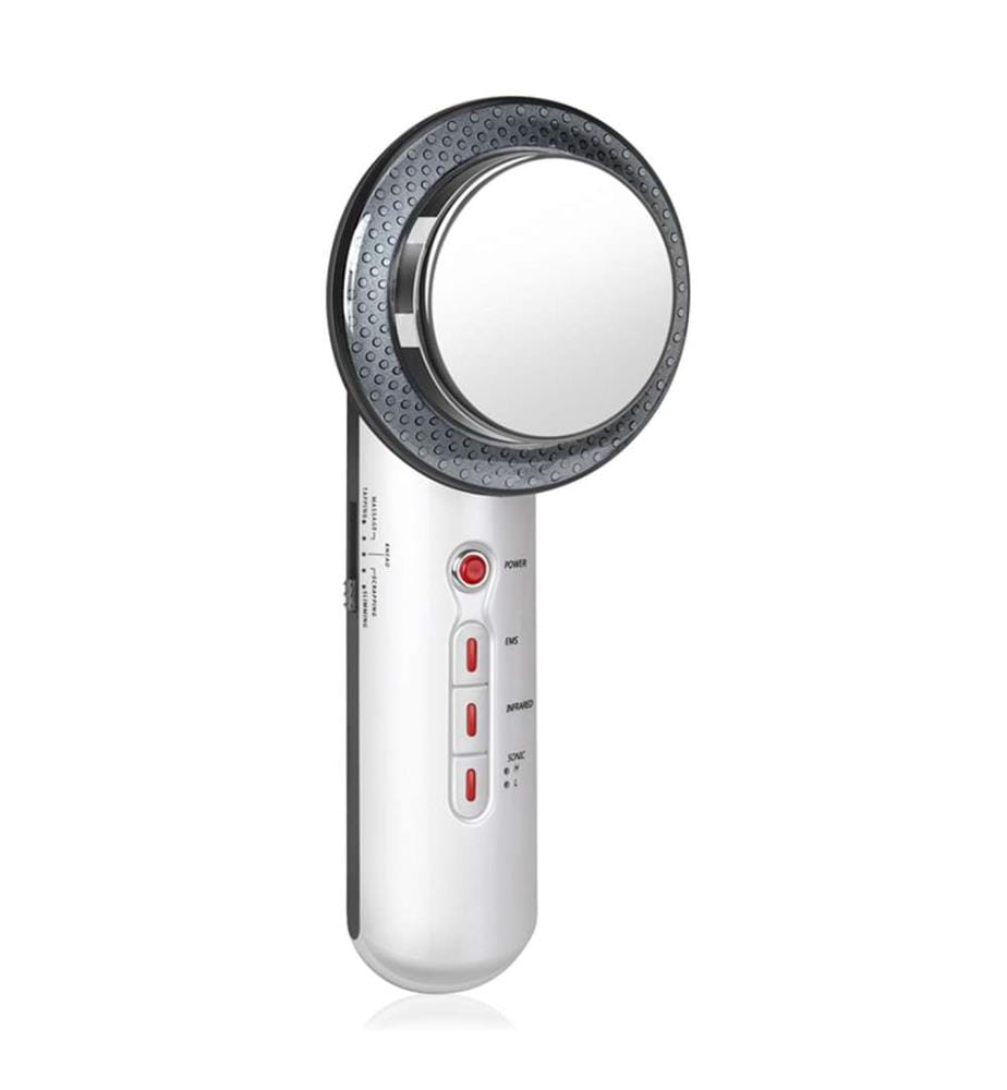 Soins de la peau 3 en 1 : EMS + micro-courants ultrasoniques + lumière led infrarouge - Blanc