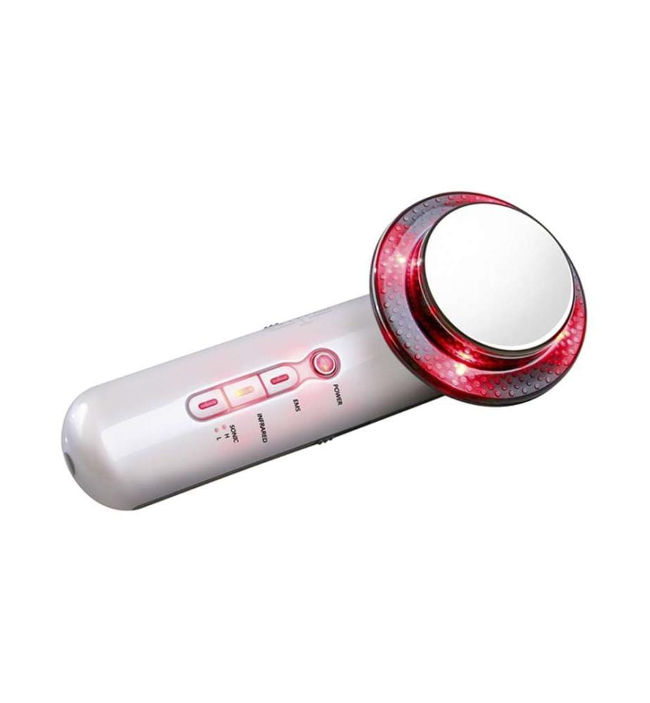 Soins de la peau 3 en 1 : EMS + micro-courants ultrasoniques + lumière led infrarouge - Blanc