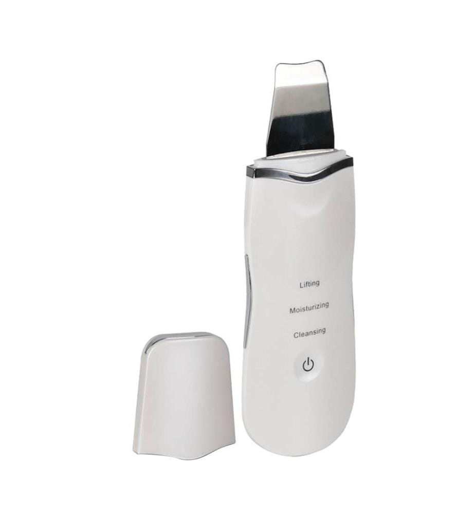 Masseur facial à ultrasons Nettoyage du visage, amélioration de la circulation et massage en profondeur - Blanc