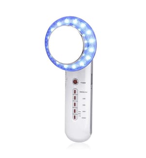 Appareil de beauté à ultrasons EMS 6 en 1 pour les soins de la peau, nettoyage par ions négatifs - Blanc