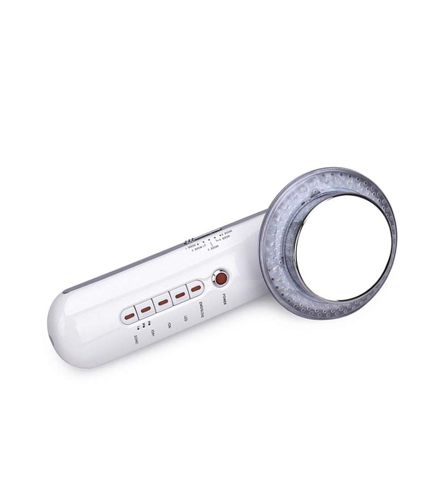 Appareil de beauté à ultrasons EMS 6 en 1 pour les soins de la peau, nettoyage par ions négatifs - Blanc