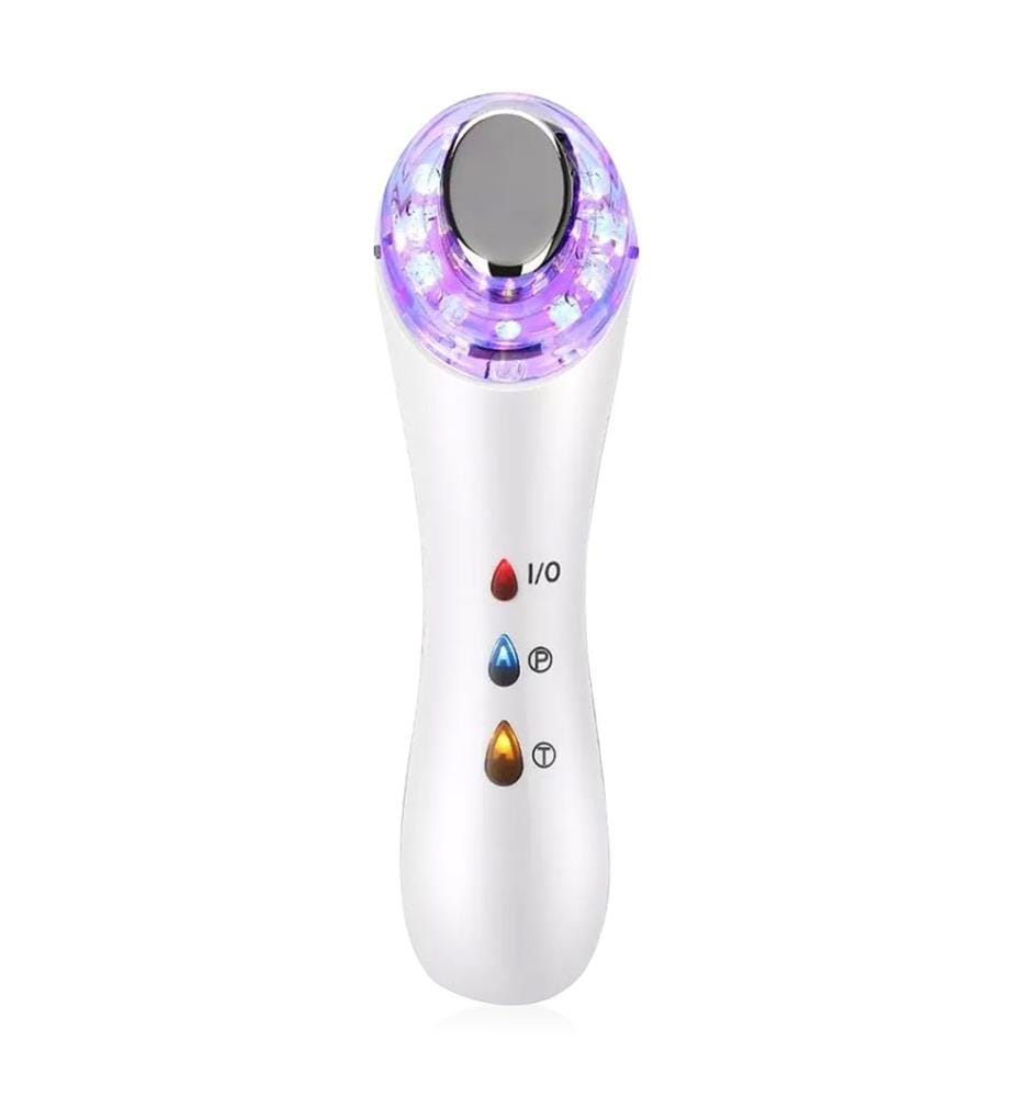 Soin de la peau 3 en 1 avec traitement par lumière LED, masseur et traitement par ultrasons + ions